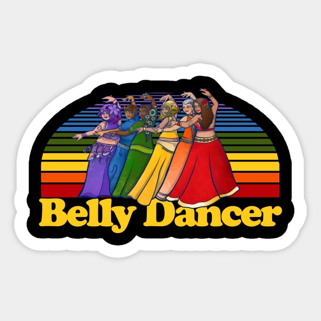 Rainbow Belly Dancer Sticker by bubbsnugg